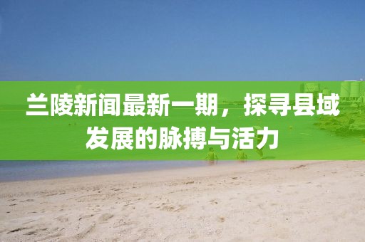 蘭陵新聞最新一期，探尋縣域發(fā)展的脈搏與活力