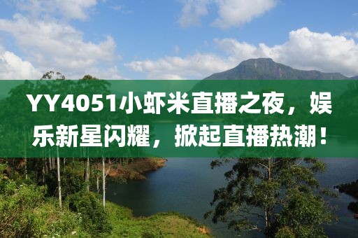 YY4051小蝦米直播之夜，娛樂新星閃耀，掀起直播熱潮！