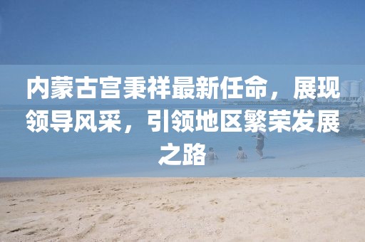 內(nèi)蒙古宮秉祥最新任命，展現(xiàn)領(lǐng)導(dǎo)風(fēng)采，引領(lǐng)地區(qū)繁榮發(fā)展之路