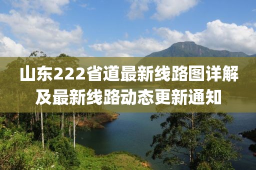 山東222省道最新線路圖詳解及最新線路動(dòng)態(tài)更新通知