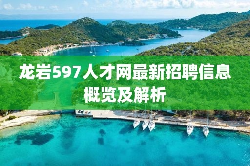 龍巖597人才網(wǎng)最新招聘信息概覽及解析