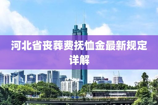 河北省喪葬費撫恤金最新規(guī)定詳解