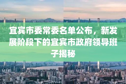 宜賓市委常委名單公布，新發(fā)展階段下的宜賓市政府領(lǐng)導(dǎo)班子揭秘