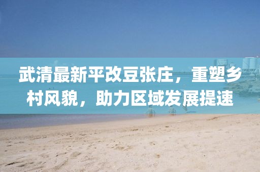 武清最新平改豆張莊，重塑鄉(xiāng)村風貌，助力區(qū)域發(fā)展提速
