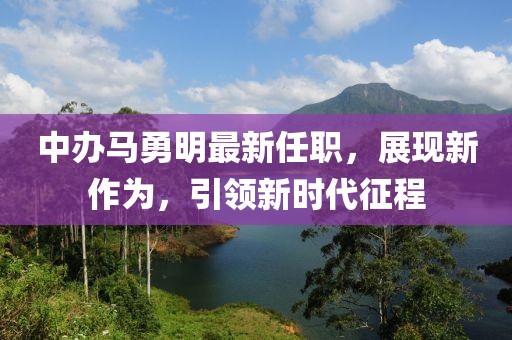中辦馬勇明最新任職，展現(xiàn)新作為，引領(lǐng)新時代征程