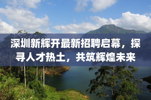 深圳新輝開最新招聘啟幕，探尋人才熱土，共筑輝煌未來