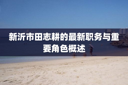 新沂市田志耕的最新職務與重要角色概述
